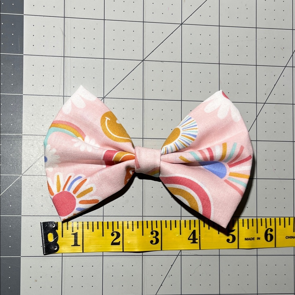 Pink Rainbow Kids Hair Bow - Picture 3 of 4